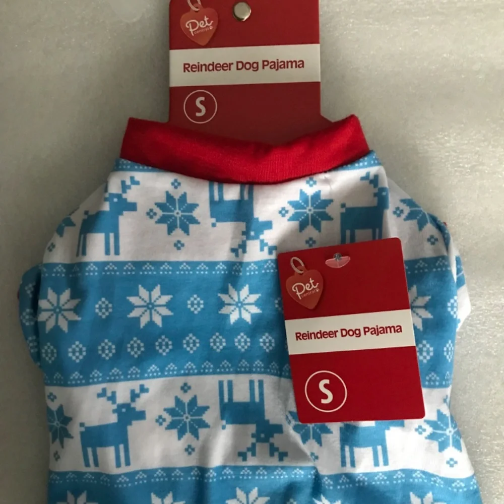 Pet Central Reindeer Dog Pajama NEW Size S-10”/25.40cm